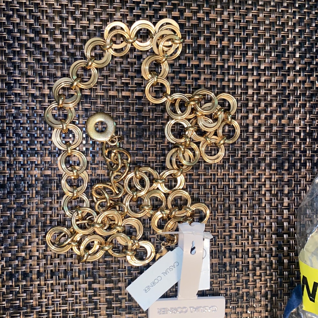 Casual Corner Gold Circles Long Necklace New